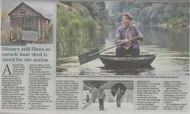 Times article on the Rogers coracle shed